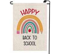 2Pcs Bannière Rentrée Des Classes Crayon Bonnes Pommes École Drapeau