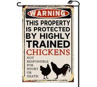 2Pcs Bannières « Attention : Propriété Protégée Par Des Poules »