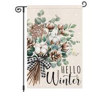 2Pcs Bannières Bonjour L'Hiver, Fleurs D'Hiver Drapeau De Cour | 30X45Cm Drapeau Décoratif Durable Bannière Pour Ferme Intérieure