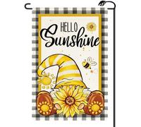 2Pcs Bannières Été Bonjour Soleil Tournesols Gnomes
