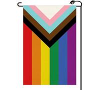 2Pcs Bannières Fierté Rainbow Progrès Inclusion Lgbtq Lesbienne | 30X45Cm Drapeau De Jardin Décoratif Suspendre Drapeaux Pour Porte Plage