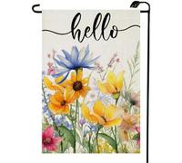2Pcs Bannières Fleur D'Été, Aquarelle De Bienvenue, | 30X45Cm Drapeau De Cour Double Face Éclatantes Drapeaux De Jardin Pour Porte Plage