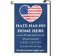 2Pcs Bannières La Haine N'A Pas Sa Place Ici. Cœur Patriotique Drapeau