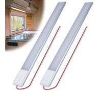 2Pcs Barre de Lumière Intérieure à LED, 12V Barre LED, Brillant Blanche Barre de Bande Lampe avec Interrupteur on/Off, Barre Lumineuse Intérieure pour Voiture Caravane Camion Bateau Van