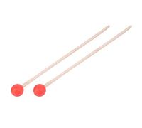 2pcs bâtons de caisse claire, feutre maillet marteau pilons baguettes en bois d'érable pour xylophone/timbales/caisses claires(rouge)