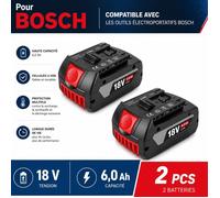 2PCS Batterie Compatible Bosch 18V 6,0Ah Li-Ion, Batterie Rechargeable Haute Performance pour Outils Sans Fil