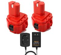 2pcs Batterie Shentec 12V 4.5Ah NI-MH + Chargeur Batterie de Rechange pour Makita Batterie 1220 1222 PA12 1233S 1234 1233 1235 1235B 1235F 192696-2 192698-8 192698-A 193138-9 193157-5