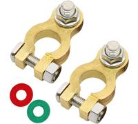 2pcs Battery Terminals Connectors M8 Battery Lugs Bolts Terminals,12v/24v Heavy Duty Battery Terminals Thickened Pure Bronze With Anti-Corrosion Pad For Auto Boat Motorcycle