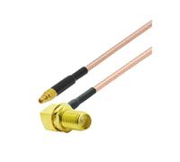 2pcs / beaucoup droit Mmcx Mâle à RP-SMA Femme 90 degrés Rg316 Natte Fpv Adaptateur d'antenne Rf Câble d'extension coaxiale 5cm-10m(RPSMA F90 to MMCX M,1M)