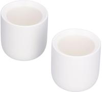 2Pcs Bevel Ceramic Coffee Cup 100ml Thickened Hand Made Mug for Home Office RestaurantMatte White
