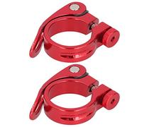 2pcs Bike Saddle Clamp Mountain Bicycle Road Road Sil Set Tube Flease Libert Clip 35 mm (Rouge)