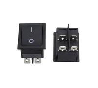 2pcs Black AC 15A 250V 20A 125V 4 Pins DPST On/Off Rocker Switch Spring Momentary automatic falls back in its off state