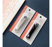 2pcs Blanc Et Noir - Grand En Acier Au Carbone Nail Clipper Cutter Professionnel Manucure Trimmer Haute Qualité Bout Ciseaux À Ongles Avec Clip Catcher 2 Couleurs