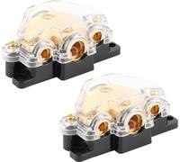 2PCS -Bloc de distribution d'énergie 1 en 3 façons Amplificateur audio -câble -Splitter -protection de circuit pour voiture -bateau