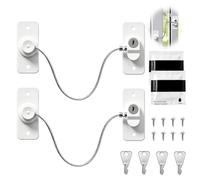2PCS Bloque Fenetre Ouverte de Sécurité Enfant Verrous Blocage Polyvalents | Bloque Fenetre Enfant pour Meubles Fenêtres Tiroirs Armoires et Appareils Fixation Adhésive ou par Vis Système (Blanc)