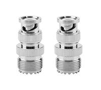 2pcs Bnc Mâle à UHF Femelle SO239 PL-259, Connecteur de Câble Adaptateur Coaxial Jack Jack RF, RF Coaxial Coax Bnc Mâle