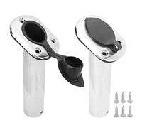 2pcs Boat Fishing Rod Holder, 316 less Steel, 9in Fishing Pole Clamp with Liner and, 30° Angle for Yacht, Salt Supplies