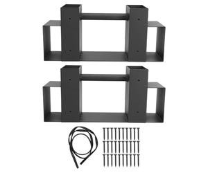 2pcs Bois De Chauffage en Plein Air Journal Stockage Rack Support Kit Cheminée Bois Stockage Titulaire avec Vis Réglable Noir