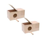 2pcs Boîte à Oiseaux, Ouverture Gauche Boîte à Nidification de Poche sans Rembourrage, Oiseau en Bois pour Les Oiseaux Moyens et Petits