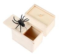 2PCS Boîte Araignée Fausse araignée Prank, Boîte Araignée en Bois, Jouet Farce d'araignée pour Enfants et Adultes