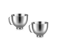 2PCS Bol en Acier Inoxydable pour KitchenAid 4.5-5 Quart Tilt Head Stand Mixer pour KitchenAid Mixer Bowl Passe au BLENDER