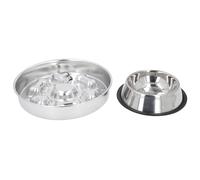 2pcs Bols pour Chiens de mangeoire Lent, Plat pour Animaux de Compagnie en Acier Inoxydable avec Motif Cardiaque, Nettoyeur de Lave-Vaisselle, Conception antidérapante pour Les