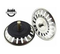 2PCS Bonde à panier universelle 8 cm Filtre à Évier de Cuisine en Acier Inoxydable Filtre Bouchon d'Évier à Double Couche Égoutt