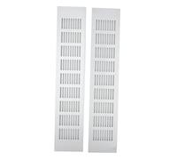 2PCS Bouches Aération, Couvercles Rectangulaires en Alliage Aluminium pour Bouches Aération, Grille de Ventilation Plat pour Armoire Placard à Chaussures Salle de Bain Cuisine (80x400 mm)