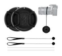 2pcs Bouchon d'Objectif, Clipser pour objectifs d'appareil Photo Avant élastique Cache Objectif pour Appareils Nikon pour Nikon D3000 D3100 D3200 D3300 D5000 D5100, Bouchon d'objectif Universel (52mm)