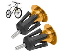 2PCS Bouchons d'extrémité de barre guidon, barre verrouillage poignée guidon vélo réglable en aluminium extensible, poignée route noire pour la plupart des vélos montagne route (Or)