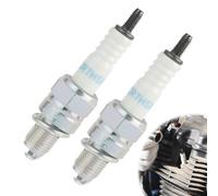 2PCS Bougie CR7HSA/C7HSA, Bougies D'allumage CR7HSA pour Scooters, Cyclomoteurs et Motos, pour Une Performance Moteur Optimisée et Une Ignition Efficace, Filetage 10 mm