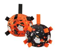 2Pcs Boule De Football pour Chiens, Ballons De Football Halloween Puppy, Jouet De Mastication De Boule À Chiens, Jouet Cloche D'entraînement pour Animaux Pourchasser L'ennui en Plein Air Jeu
