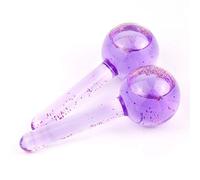 2Pcs Boules De Massage Faciales De Refroidissement Globes De Glace De Beauté pour Les Soins du Visage Ice Globes for Fciales Roller De Beauté Améliorer la Circulation Sanguine (Cristal violet)