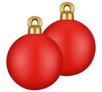 2pcs Boules de Noël 24 Grands Grandes Boule gonflables Rouges avec Cintre Boule de Noël extérieure Choix décor Jardin Vacances, décorations Jardin