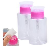 2pcs Bouteille de démontage à ongles, 150 ml Dispecteur d'alcool Push Pump Push, récipient d'acétone de maquillage vide, pompe démontage à ongles, bouteille
