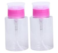 2pcs Bouteille de dissolvant de vernis à ongles, 150 ml Dispensateur d'alcool pompe Push Down, récipient en acétone vide.