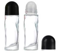 2pcs bouteilles à rouleaux d'huile essentiels 1, 69 oz en verre transparent rechargeable bouteille de déodorant vide avec couvercle récipient à billes de style mince pour parfum Cosmeticsball