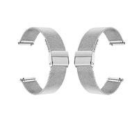 2PCS Bracelet de Montre Intelligente 10-22MM Bracelet de Montre En Maille Milanaise Bracelet de Montre À Dégagement Rapide Pour Hommes Femmes (Color : Silver, Size : 17MM)