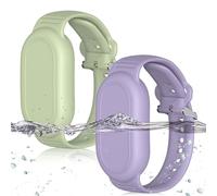2pcs Bracelet en Silicone Étui de Protection pour Samsung Galaxy SmartTag2 (2023)，Appareil de Perte Souple et Résistant aux Chocs pour Galaxy SmartTag 2 Localisateur de Perte Vert + Violet