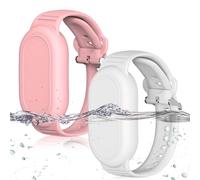 2pcs Bracelet en Silicone Étui de Protection pour Samsung Galaxy SmartTag2 (2023)，Appareil de Perte Souple et Résistant aux Chocs pour Galaxy SmartTag 2 Localisateur de Perte Blanc + Rose