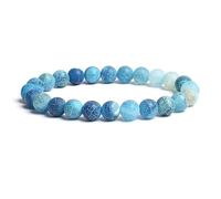 2pcs Bracelets Faits à la Main Agates fissurées de Gel Naturel Veines de Dragon Rond Perle Agates altérées 8 mm