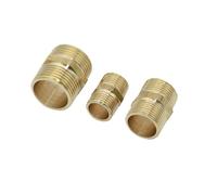 2pcs Brass 1/2" 3/4" 1" BSPP Male Thread connector copper metal threaded water pipe connector Pipe Hex Nipple Fitting joiner(G1I2)