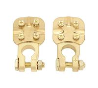 2Pcs Brass Battery Terminal Connector Set - Positive and Negative - 1 to 3 Way - 2-4/0 AWG - and Durable - Ideal for Cars, Trucks, and Buses