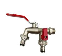 2pcs Brass Water Faucet 1/2" Outside & Inside Turn On/Off Lever Handle Watering Supply Taps Ball Valve Garden Tools Pour Jardin