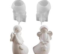 2Pcs BRICOLAGE À La Main Ange Plâtre Résine Moules Avec Coeur Étoile Designs 3D Ange Silicone Moules Décoratifs Sculptures Artisanat