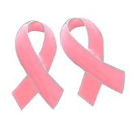 2pcs Broches Ruban Rose Accessoire Vêtement Cadeau Banquet Conscience Cancer Sein Soutien