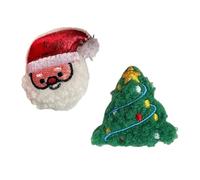 2pcs Brooch Brooch Christmas Santa/Tree Broche En Peluche Beau Badge Rembourré Pin Pour Les Sacs De Vacances Festival Ornement De Noël