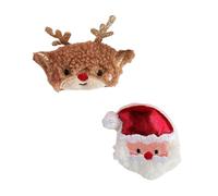 2pcs Brooch Brooch Christmas Santa/Tree Broche En Peluche Beau Badge Rembourré Pin Pour Les Sacs De Vacances Festival Ornement De Noël