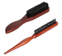 2Pcs Brosse à Cheveux en Poil de Sanglier pour Femmes et Hommes - Idéale pour Cheveux Longs, Bouclés, Secs ou Abîmés