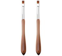 2pcs Brosse à pointe française pour ongles Ferme à clous à pointe à tête plate lisse avec brossage doux, brosse à pointe française légère pour ongles, brosse à ongles en acrylique portable pour l'art